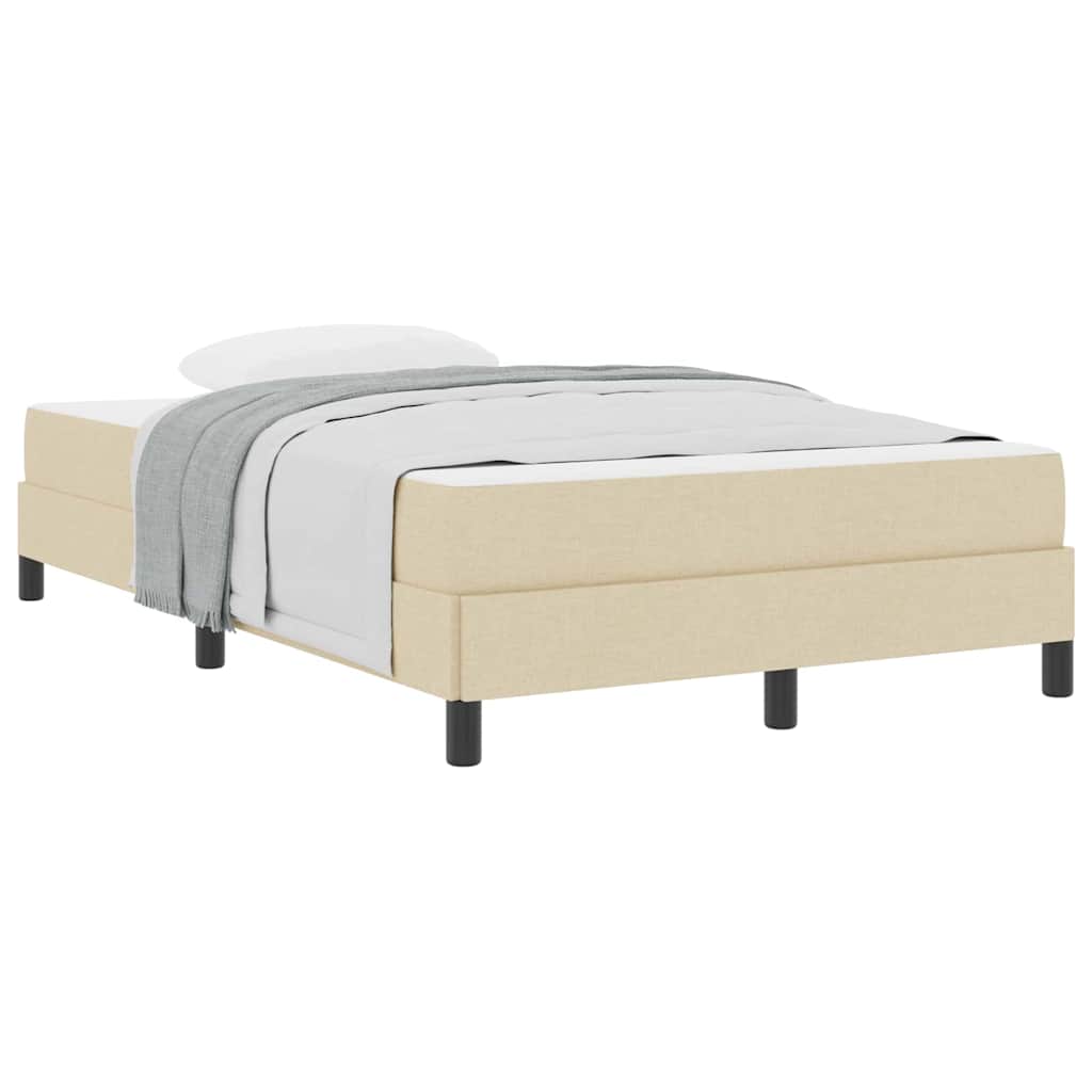 Box Spring Seng Med Madras Creme 120 X 200 Cm Stof - Billede 3