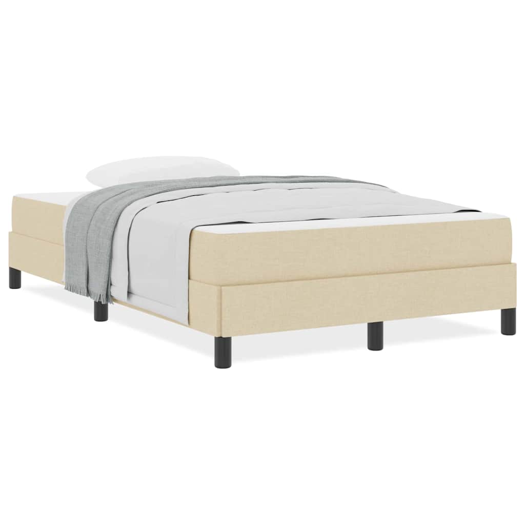 Box Spring Seng Med Madras Creme 120 X 200 Cm Stof - Billede 4