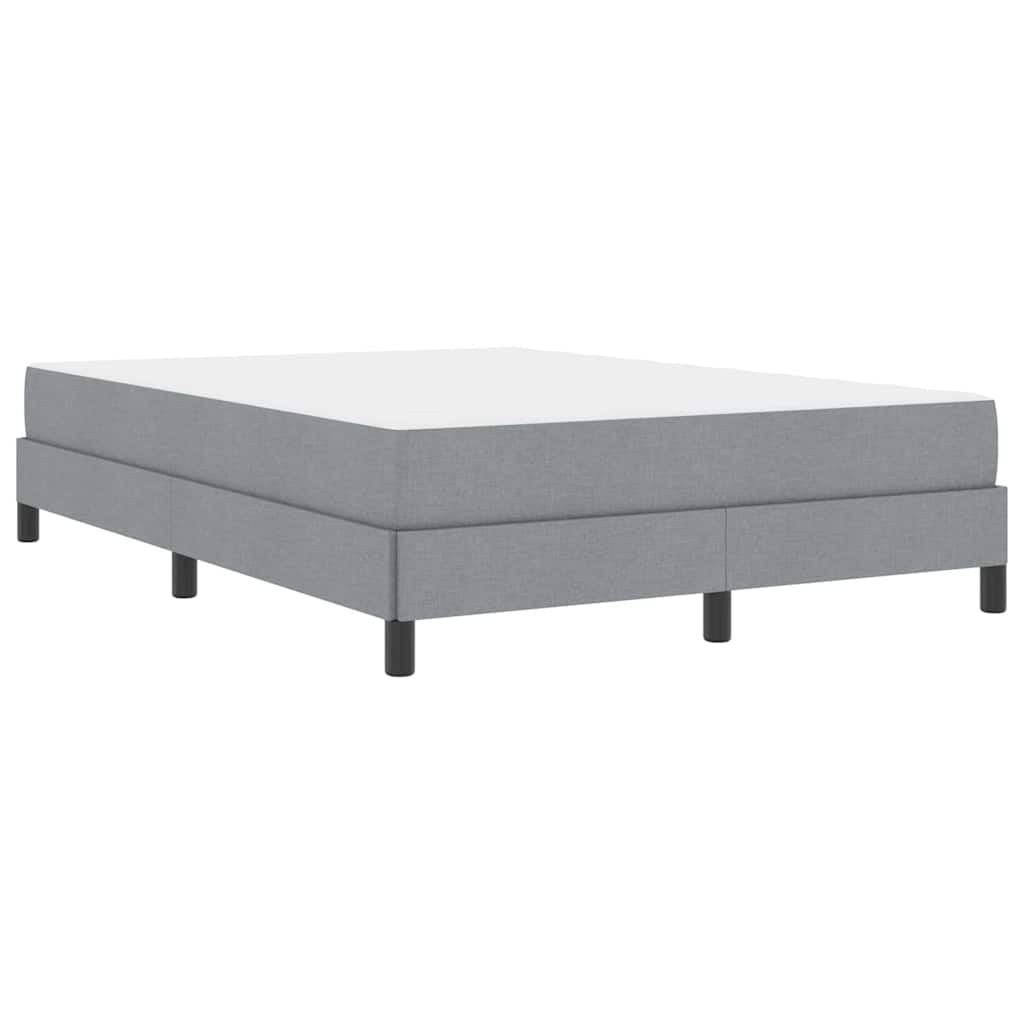 Box Spring Seng Med Madras Lysegrå 140 X 200 Cm Stof - Billede 2
