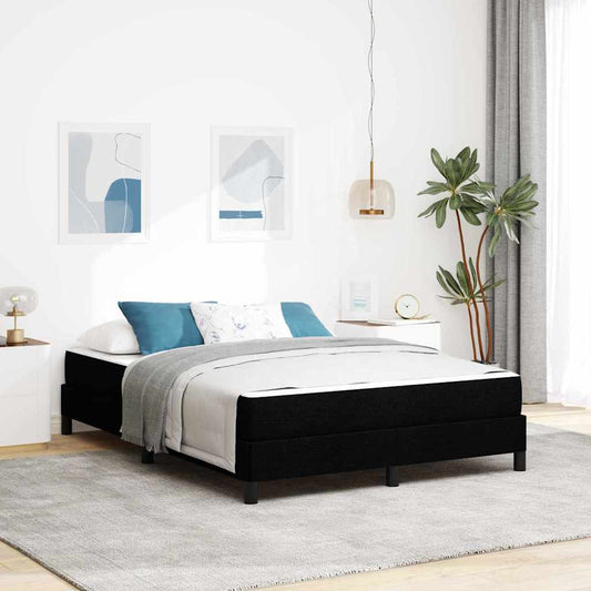 Box Spring Seng Med Madras Sort 140 X 200 Cm Stof - Hovedbillede