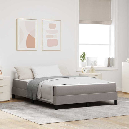 Box Spring Seng Med Madras Gråbrun 140 X 200 Cm Stof - Hovedbillede