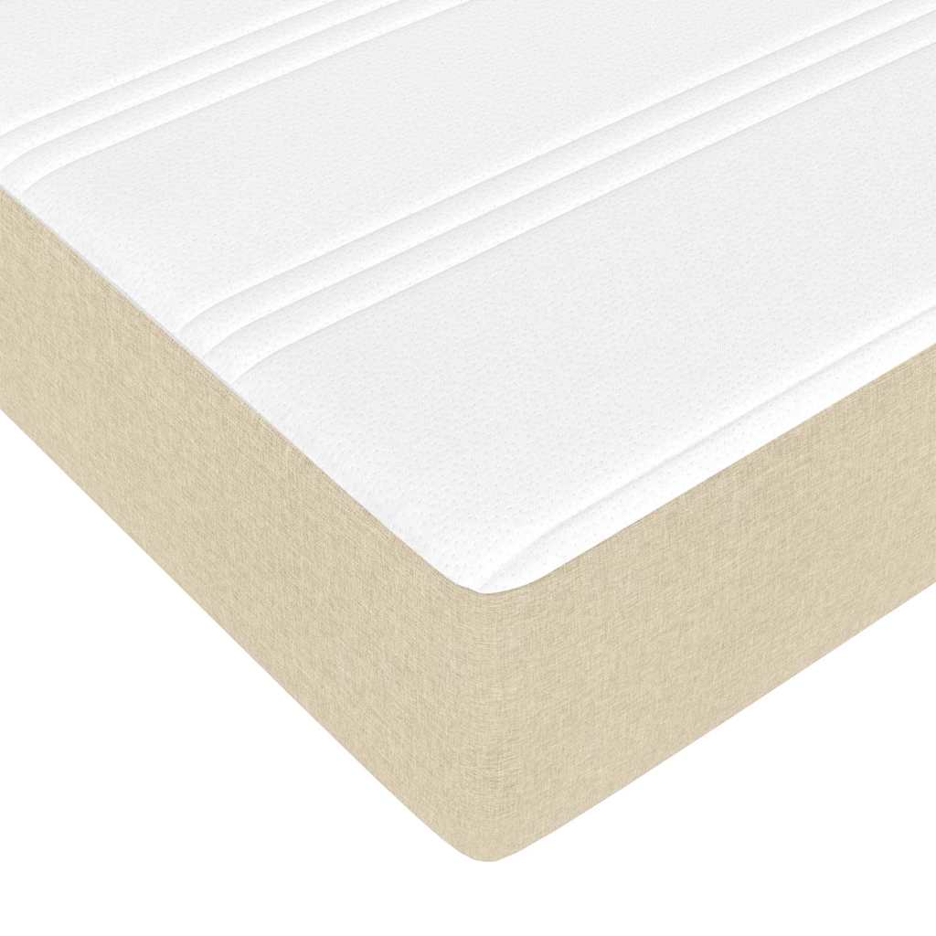 Box Spring Seng Med Madras Creme 140 X 200 Cm Stof - Billede 11