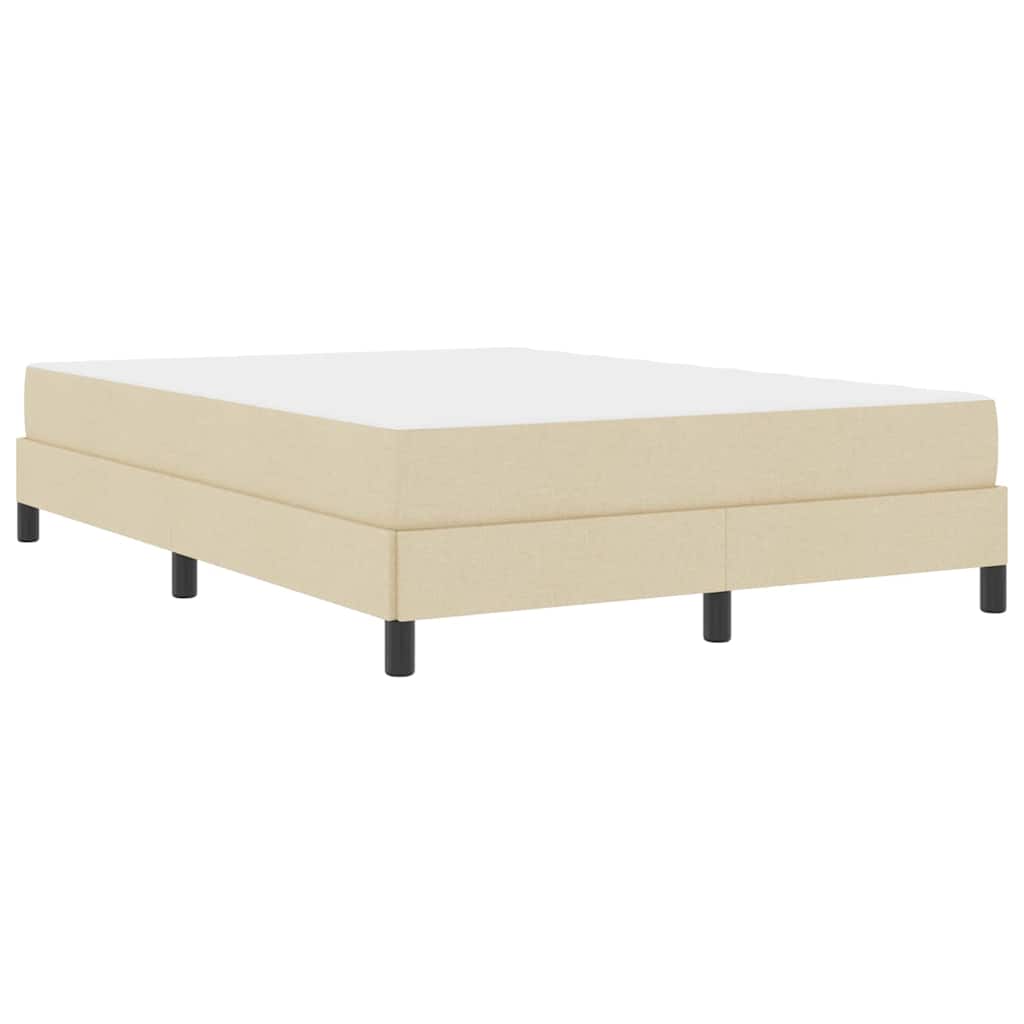 Box Spring Seng Med Madras Creme 140 X 200 Cm Stof - Billede 2