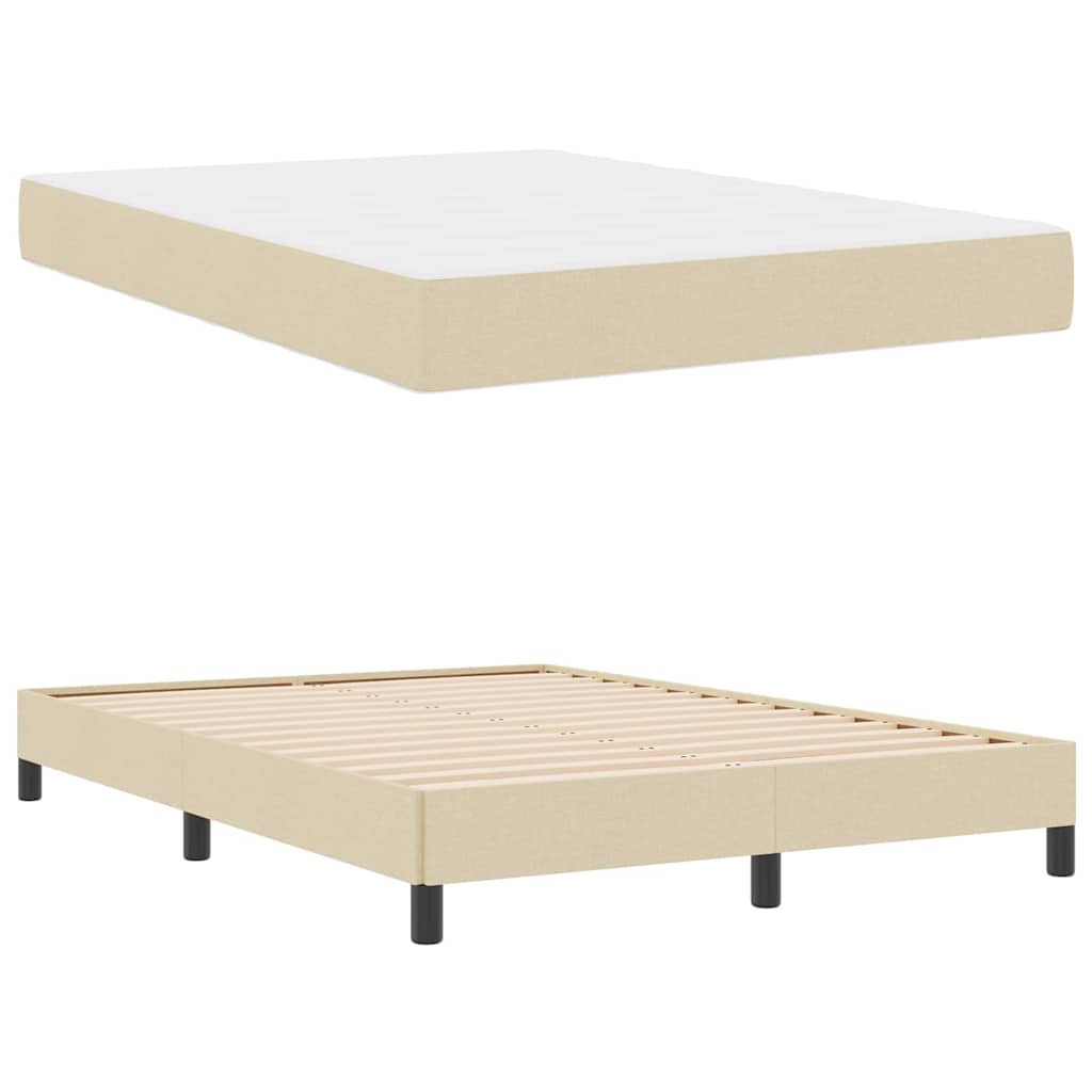 Box Spring Seng Med Madras Creme 140 X 200 Cm Stof - Billede 6