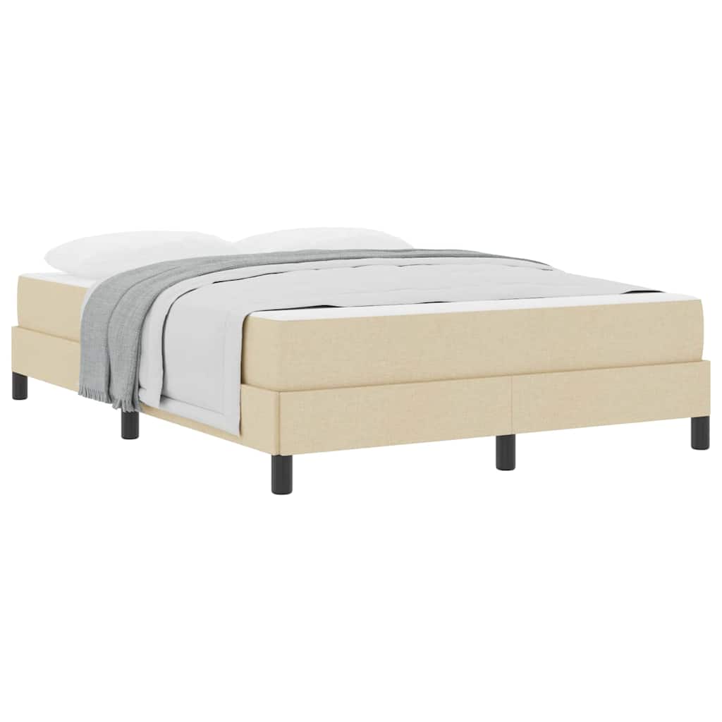 Box Spring Seng Med Madras Creme 140 X 200 Cm Stof - Billede 3