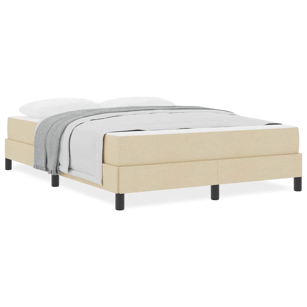 Box Spring Seng Med Madras Creme 140 X 200 Cm Stof - Billede 4