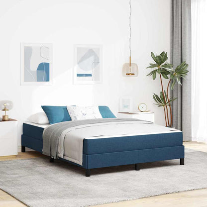Box Spring Seng Med Madras Blå 140 X 200 Cm Stof - Hovedbillede