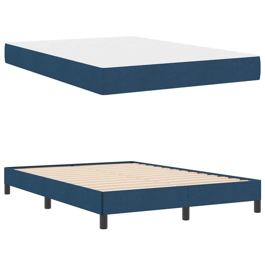 Box Spring Seng Med Madras Blå 140 X 200 Cm Stof - Billede 6