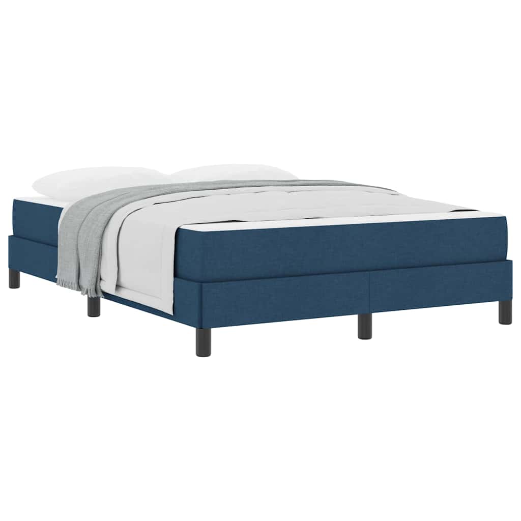 Box Spring Seng Med Madras Blå 140 X 200 Cm Stof - Billede 3