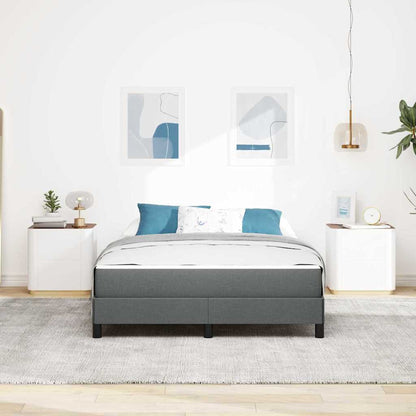 Box Spring Seng Med Madras Mørkegrå 160 X 200 Cm Stof - Billede 5
