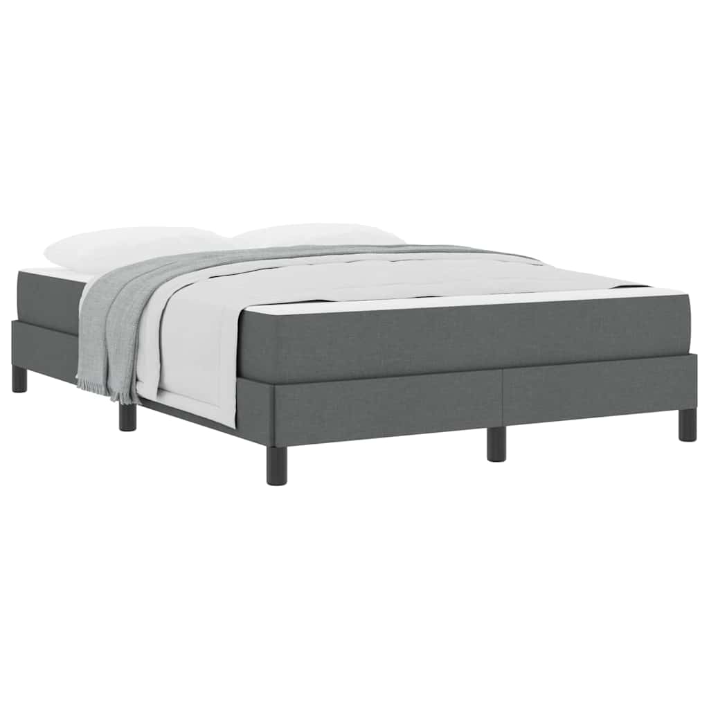 Box Spring Seng Med Madras Mørkegrå 160 X 200 Cm Stof - Billede 3