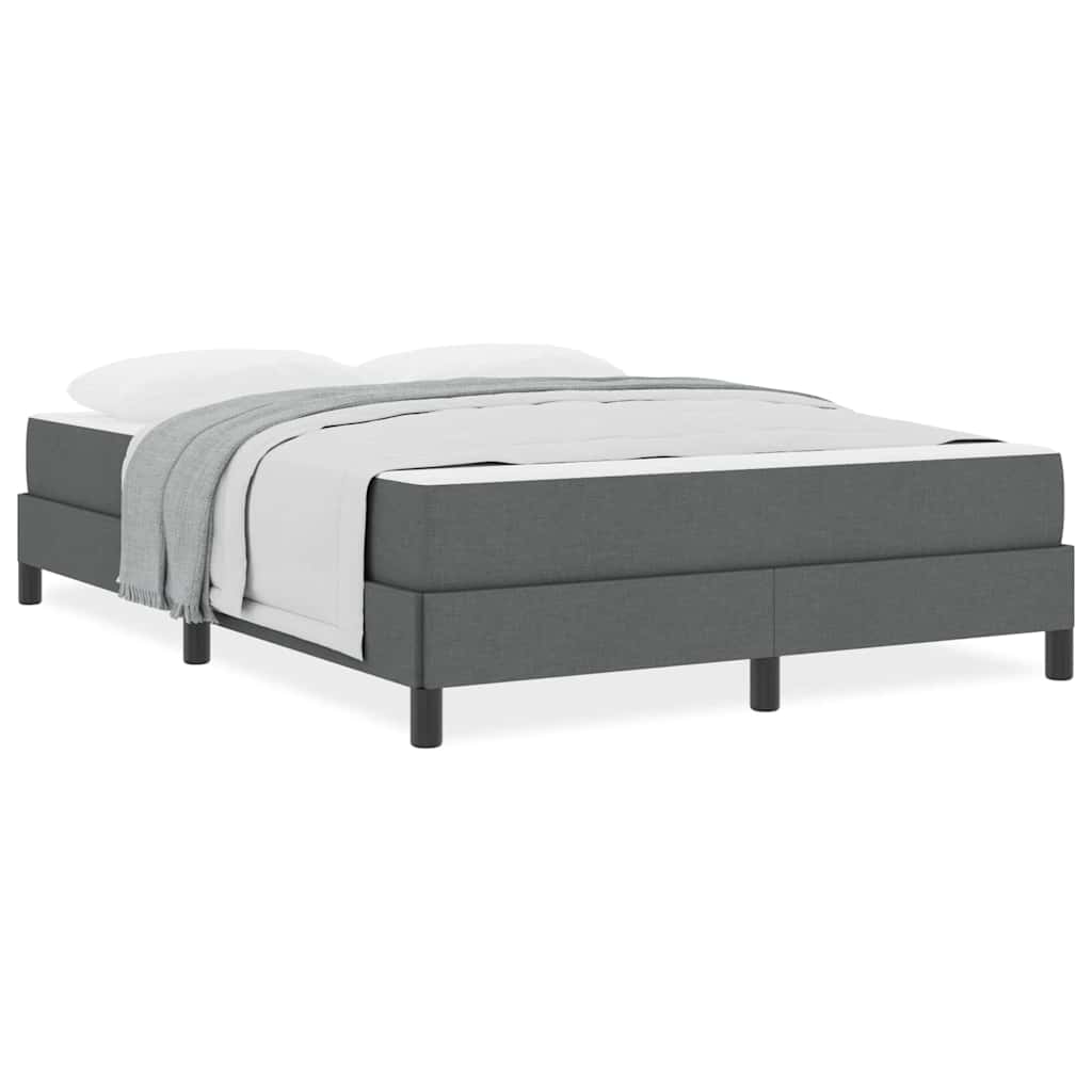 Box Spring Seng Med Madras Mørkegrå 160 X 200 Cm Stof - Billede 4