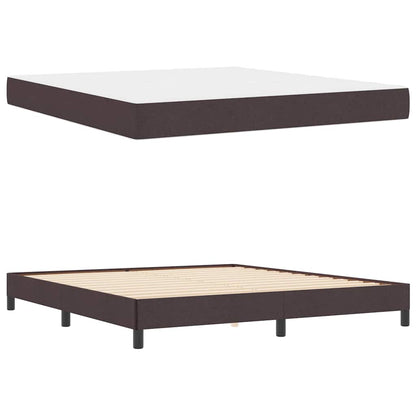 Box Spring Seng Med Madras Mørkebrun 180 X 200 Cm Stof - Billede 5