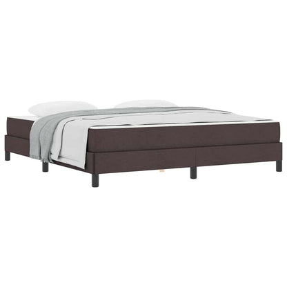 Box Spring Seng Med Madras Mørkebrun 180 X 200 Cm Stof - Billede 3