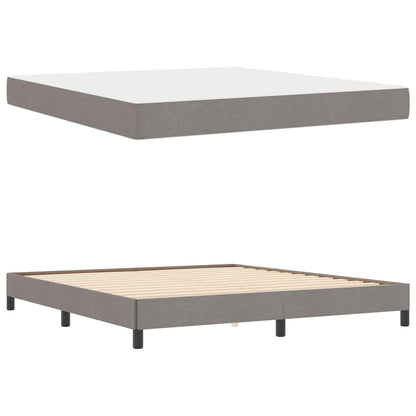 Box Spring Seng Med Madras Gråbrun 180 X 200 Cm Stof - Billede 5