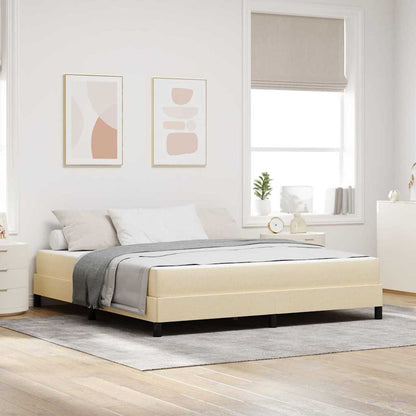 Box Spring Seng Med Madras Creme 180 X 200 Cm Stof - Hovedbillede