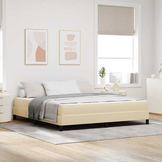 Box Spring Seng Med Madras Creme 180 X 200 Cm Stof - Hovedbillede
