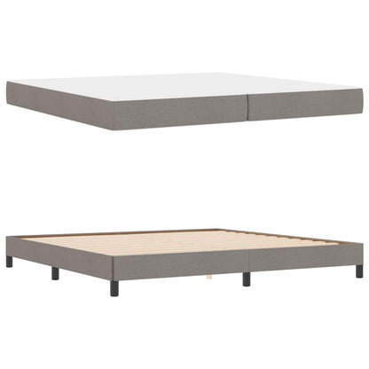 Box Spring Seng Med Madras Gråbrun 200 X 200 Cm Stof - Billede 5