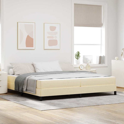 Box Spring Seng Med Madras Creme 200 X 200 Cm Stof - Hovedbillede