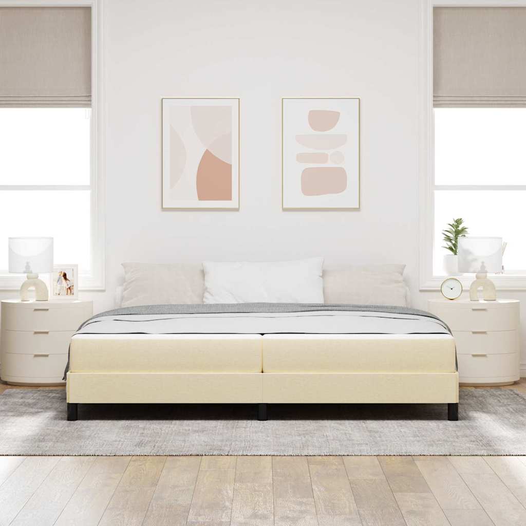 Box Spring Seng Med Madras Creme 200 X 200 Cm Stof - Billede 5