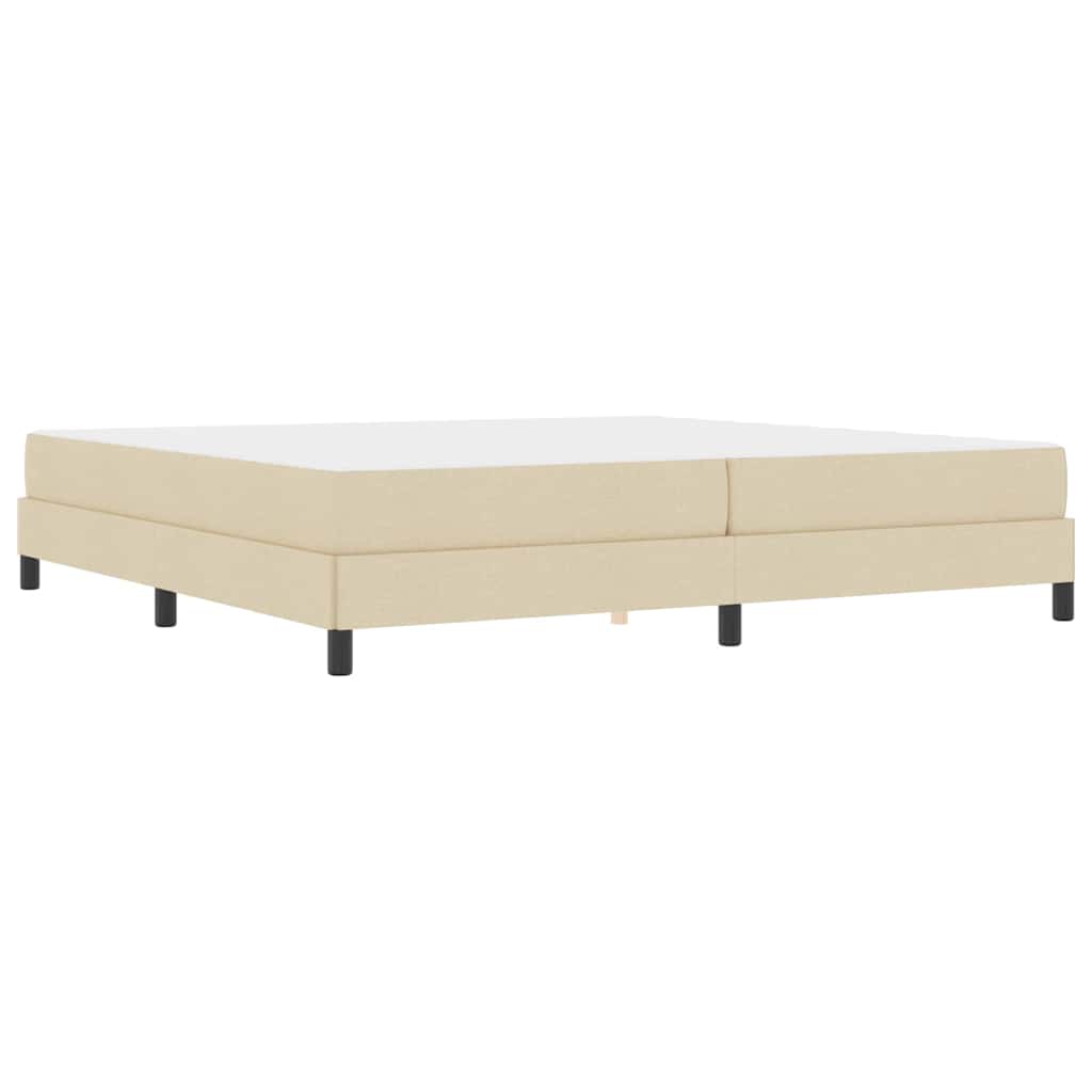 Box Spring Seng Med Madras Creme 200 X 200 Cm Stof - Billede 2