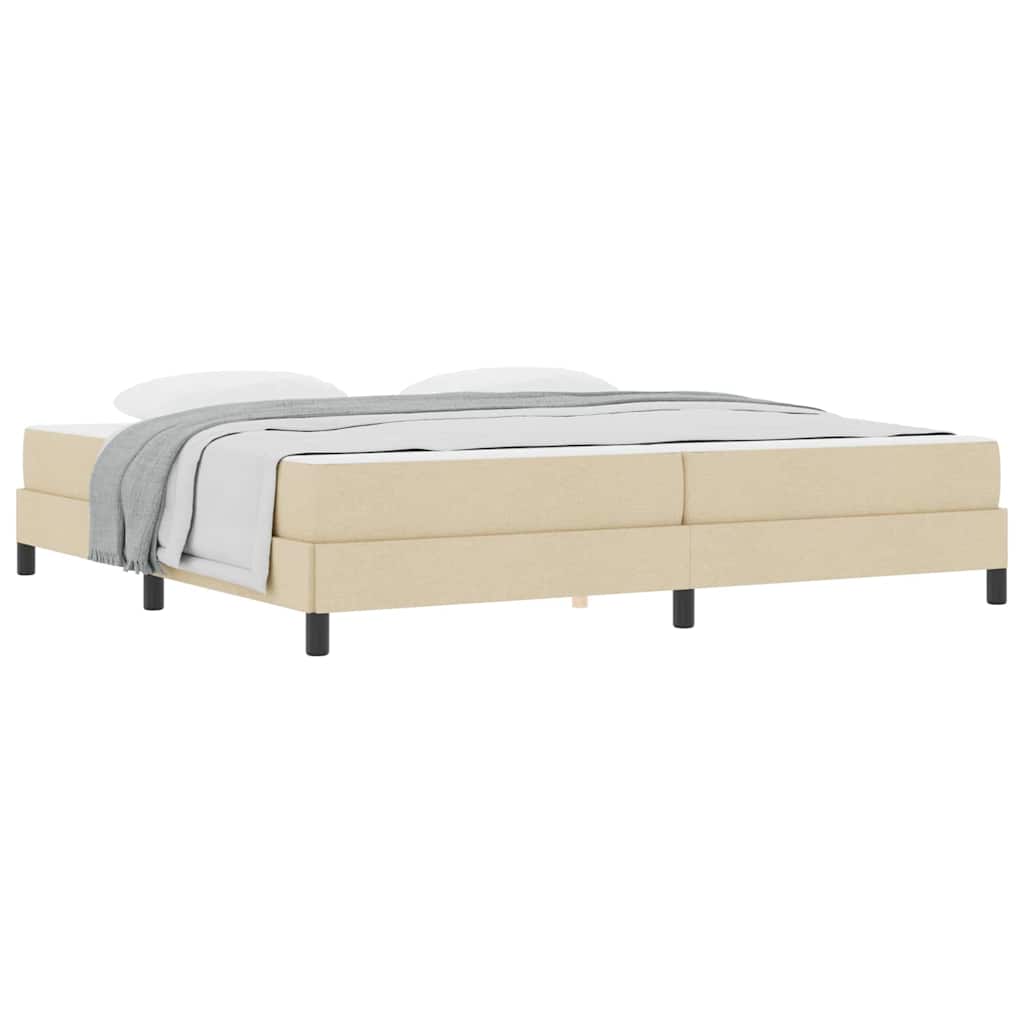 Box Spring Seng Med Madras Creme 200 X 200 Cm Stof - Billede 3