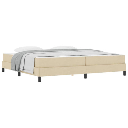 Box Spring Seng Med Madras Creme 200 X 200 Cm Stof - Billede 3