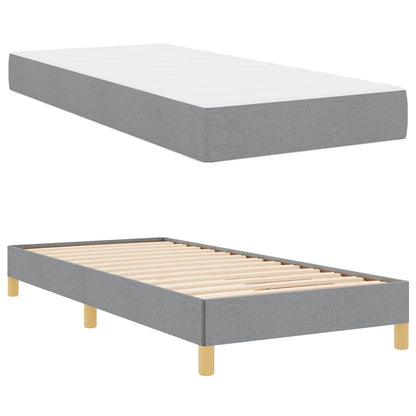 Box Spring Seng Lysegrå Og Brun 90 X 190 Cm - Billede 4