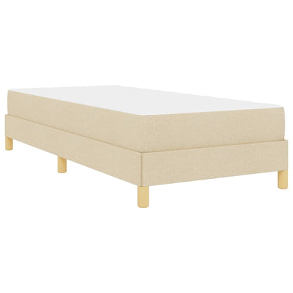 Box Spring Seng Krém, Brun 90 X 190 Cm Stof, Ingeniørtræ - Billede 9