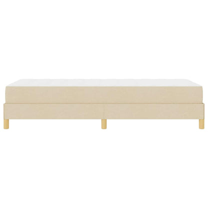Box Spring Seng Krém, Brun 90 X 190 Cm Stof, Ingeniørtræ - Billede 8