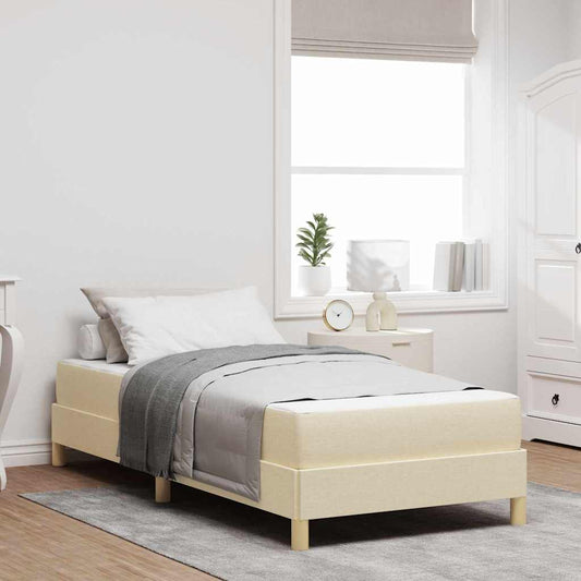 Box Spring Seng Creme Og Brun 90 X 200 Cm - Hovedbillede