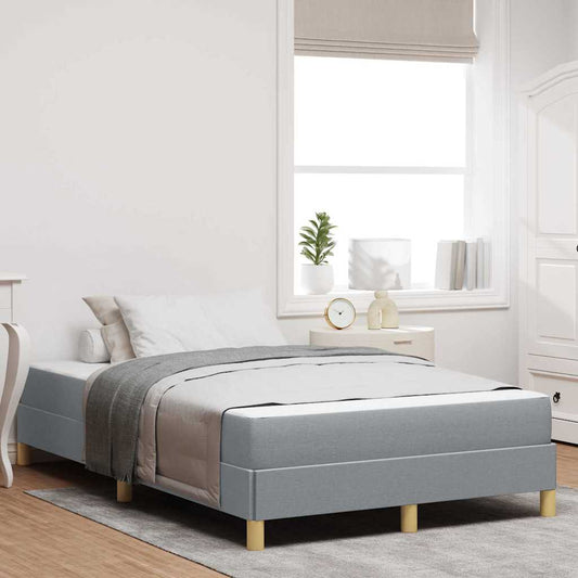 Box Spring Seng Lysegrå Og Brun 120 X 190 Cm - Hovedbillede