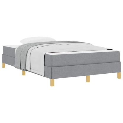 Box Spring Seng Lysegrå Og Brun 120 X 190 Cm - Billede 3