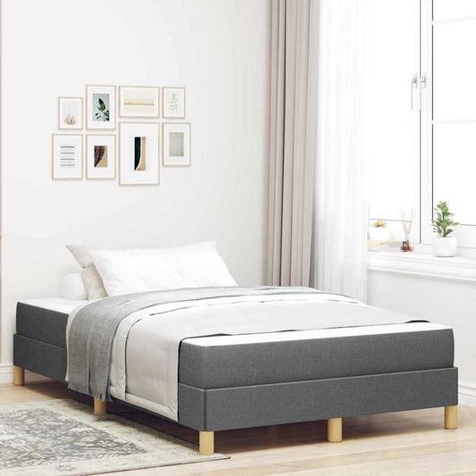 Box Spring Seng Mørkegrå Og Brun 120 X 190 Cm - Hovedbillede