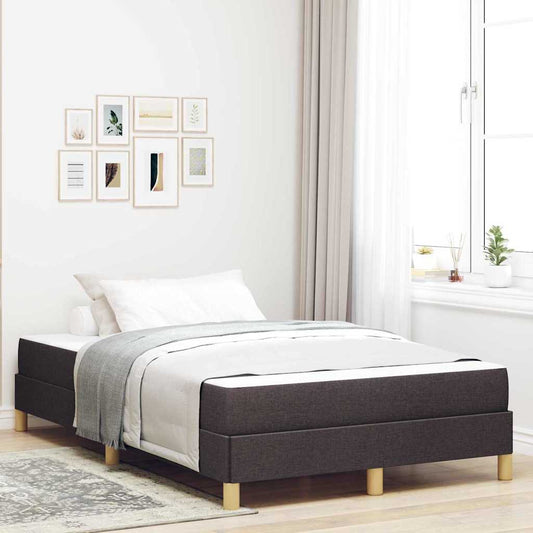 Box Spring Seng Brun 120 X 190 Cm Stof Og Konstrueret Træ - Hovedbillede