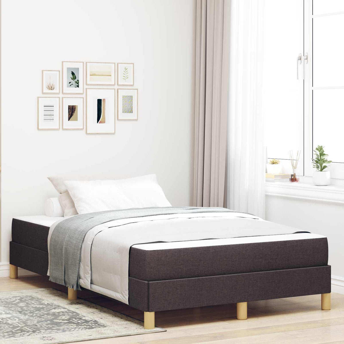 Box Spring Seng Med Madras Stof - Variant 3398552