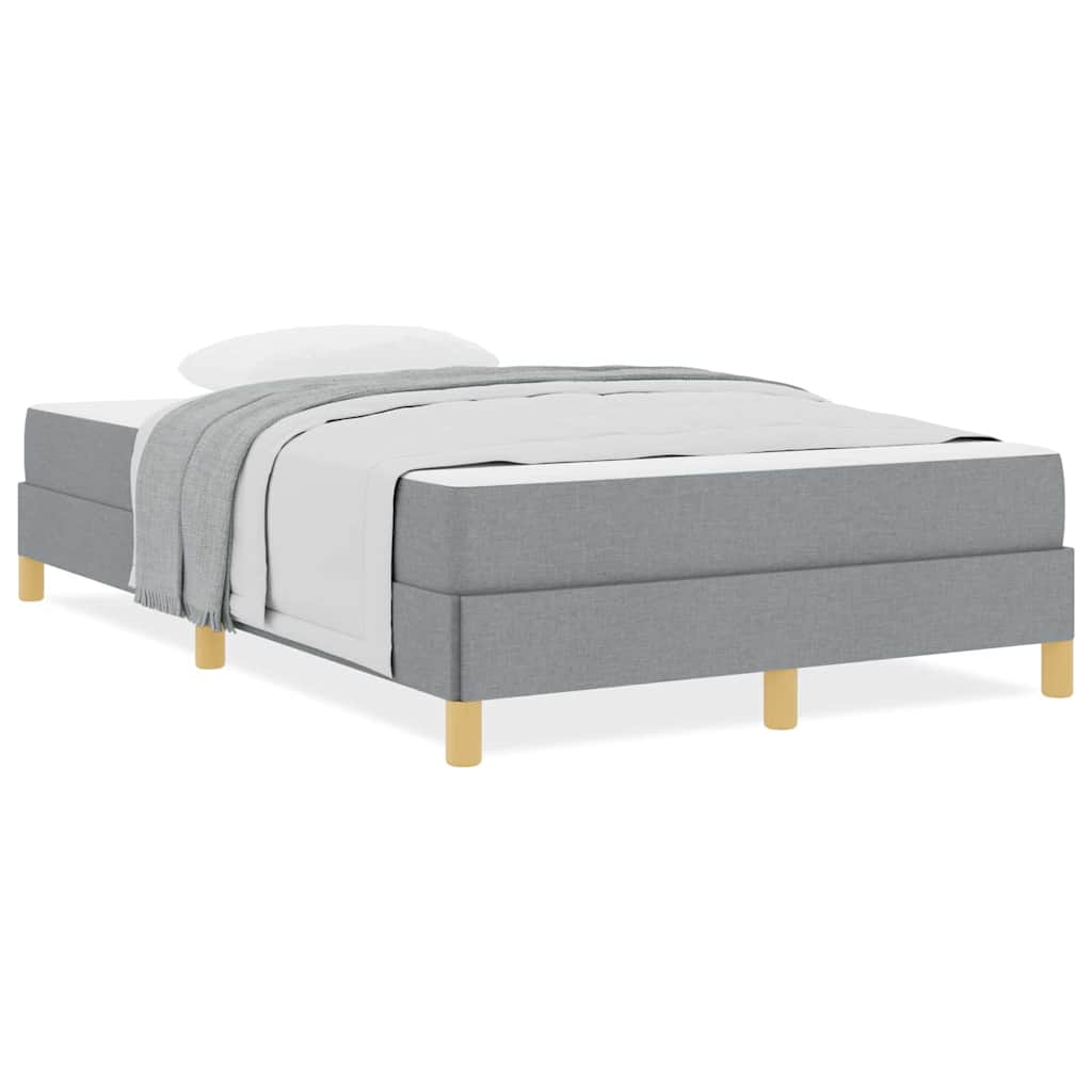 Box Spring Seng Lys Grå, Brun 120 X 200 Cm Stof, Ingeniørtræ - Billede 4