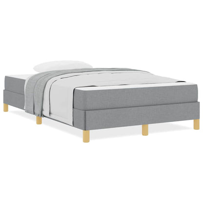 Box Spring Seng Lys Grå, Brun 120 X 200 Cm Stof, Ingeniørtræ - Billede 4