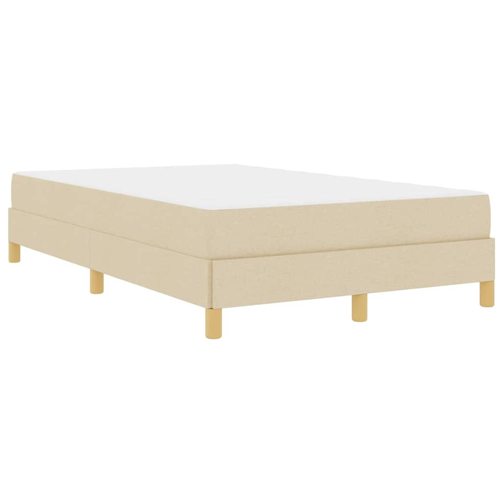 Box Spring Seng Krém, Brun 120 X 200 Cm Stof, Ingeniørtræ - Billede 2
