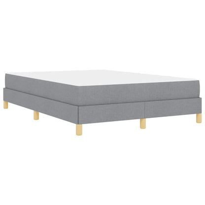Box Spring Seng Lysegrå Og Brun 140 X 190 Cm - Billede 8