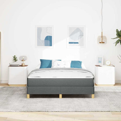 Box Spring Seng Mørkegrå, Brun 140 X 190 Cm Stof, Ingeniørtræ - Billede 5