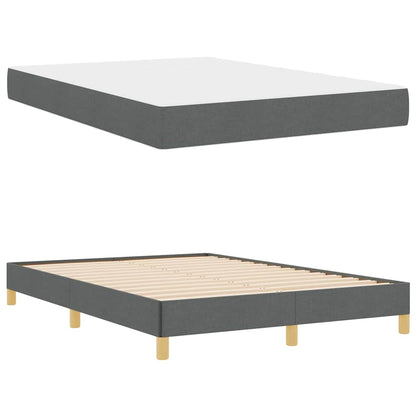 Box Spring Seng Mørkegrå, Brun 140 X 190 Cm Stof, Ingeniørtræ - Billede 6