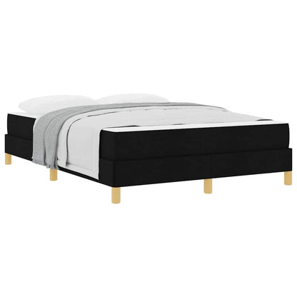 Box Spring Seng Sort Og Brunt 140 X 190 Cm - Billede 3