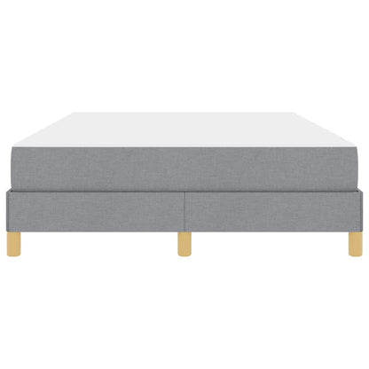 Box Spring Seng Lys Grå, Brun 140 X 200 Cm Stof, Ingeniørtræ - Billede 7