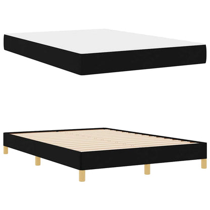 Box Spring Seng Sort, Brun 140 X 200 Cm Stof, Ingeniørtræ - Billede 6