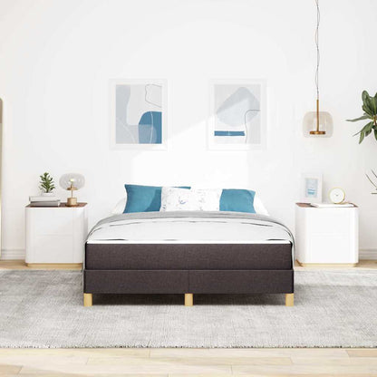 Box Spring Seng Brun 140 X 200 Cm Stof Og Konstrueret Træ - Billede 4