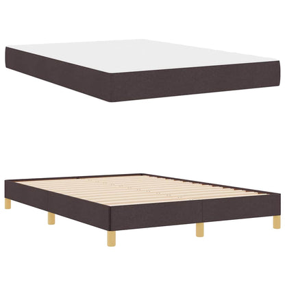 Box Spring Seng Brun 140 X 200 Cm Stof Og Konstrueret Træ - Billede 5