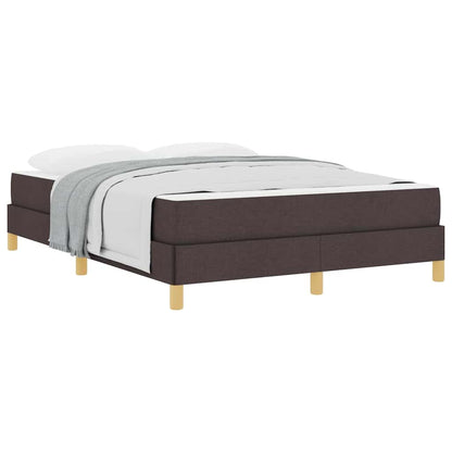 Box Spring Seng Brun 140 X 200 Cm Stof Og Konstrueret Træ - Billede 3