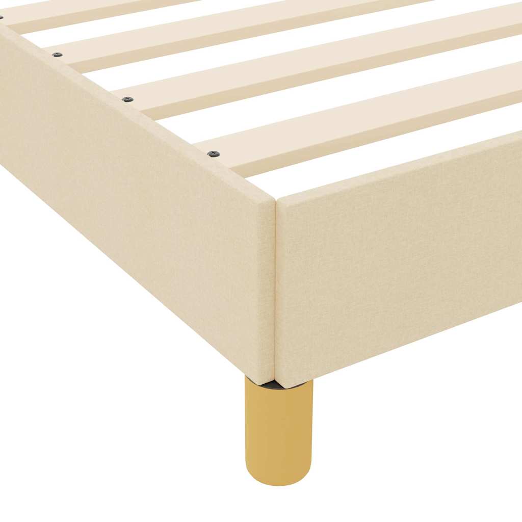 Box Spring Seng Krém, Brun 140 X 200 Cm Stof, Ingeniørtræ - Billede 8