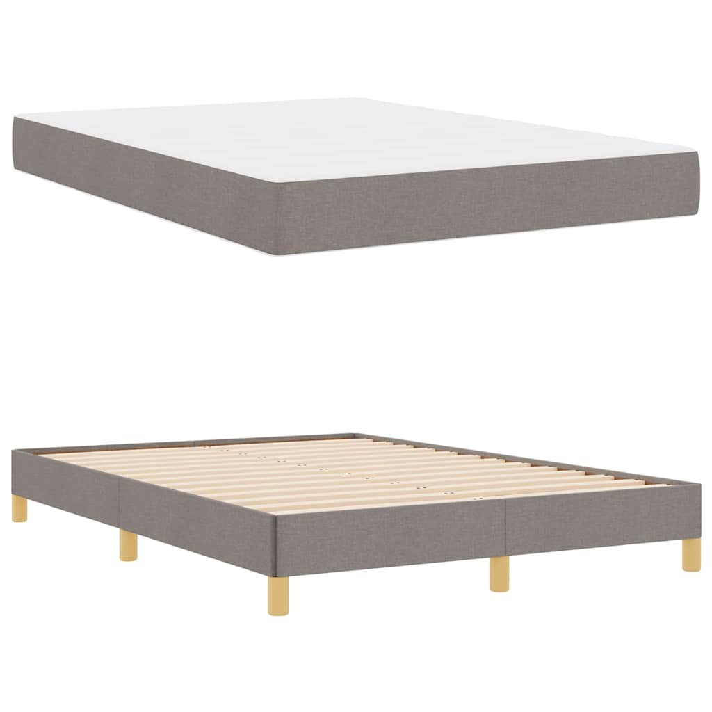 Box Spring Seng Taupe, Brun 160 X 200 Cm Stof, Ingeniørtræ - Billede 6